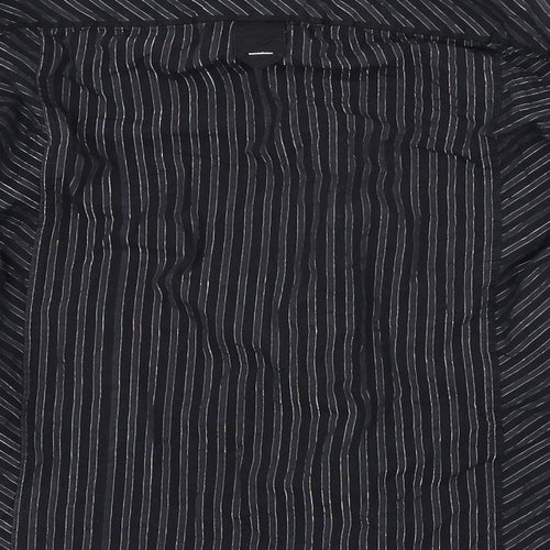 Parkes Mens Black Striped   Button-Up Size S