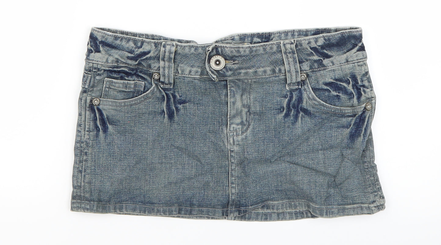 PARISIAN SIGNATURE Womens Beige  Denim Mini Skirt Size 10