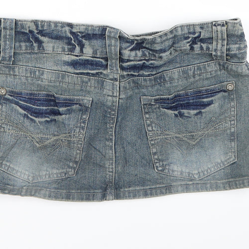 PARISIAN SIGNATURE Womens Beige  Denim Mini Skirt Size 10