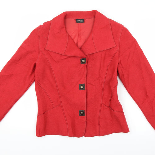 Hucke Womens Red   Overcoat Coat Size 10