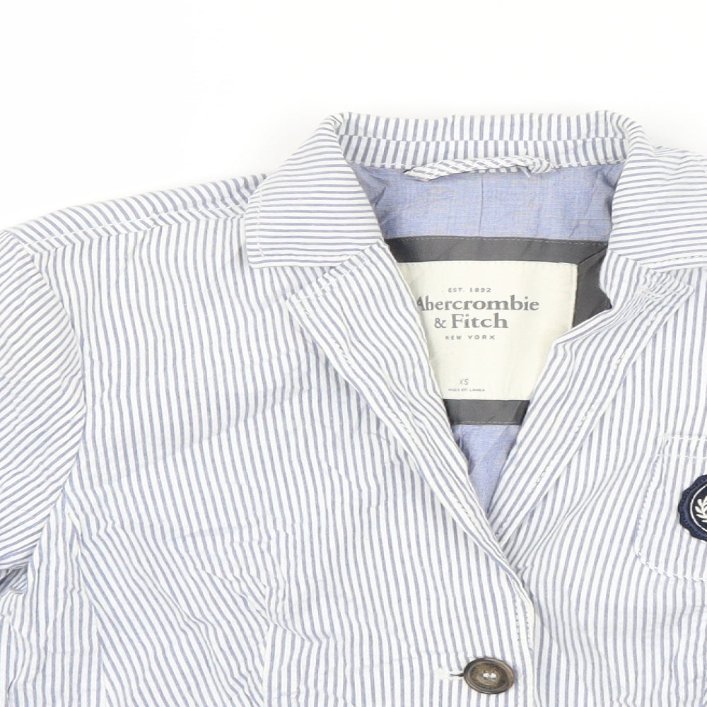 Abercrombie & Fitch Womens Blue Striped  Jacket Coatigan Size XS