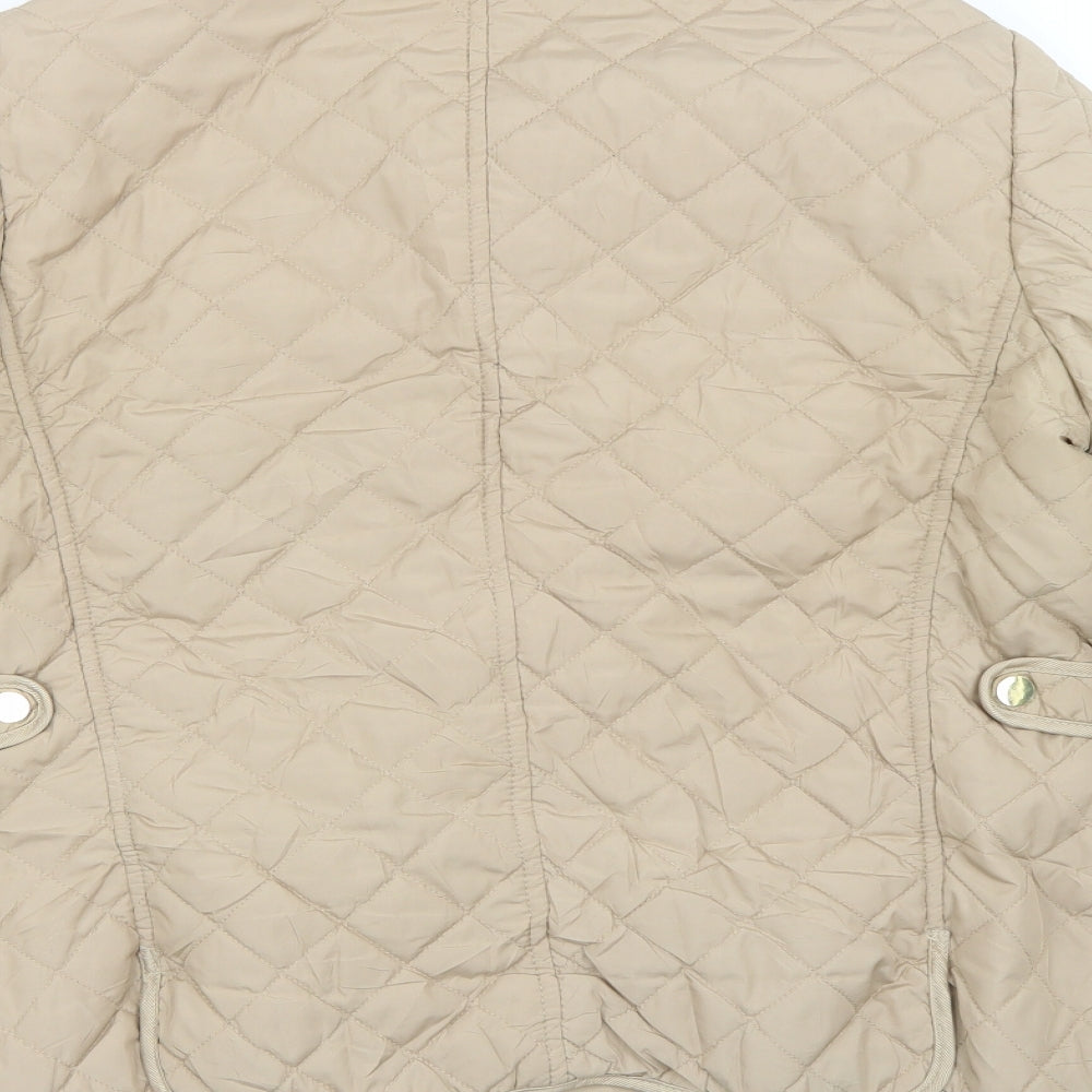 Zara Womens Beige   Quilted Coat Size XL
