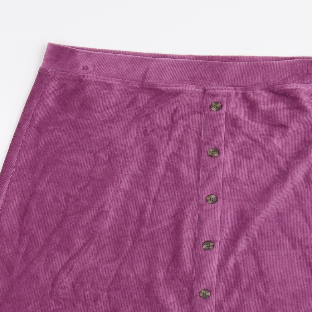 Cotton Traders Womens Pink  Corduroy A-Line Skirt Size 18
