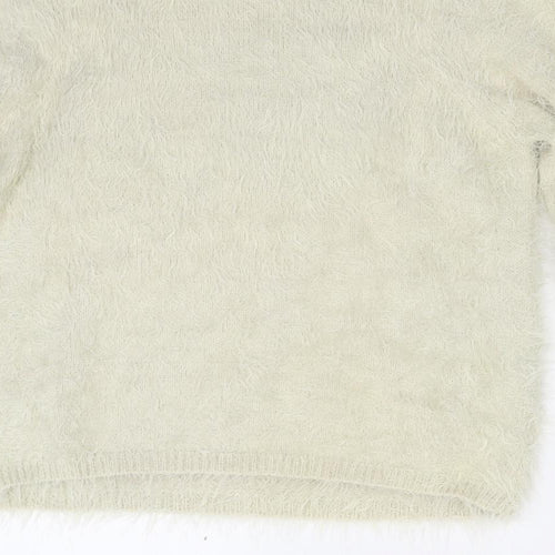ASOS Womens Beige Floral Knit Pullover Jumper Size 10