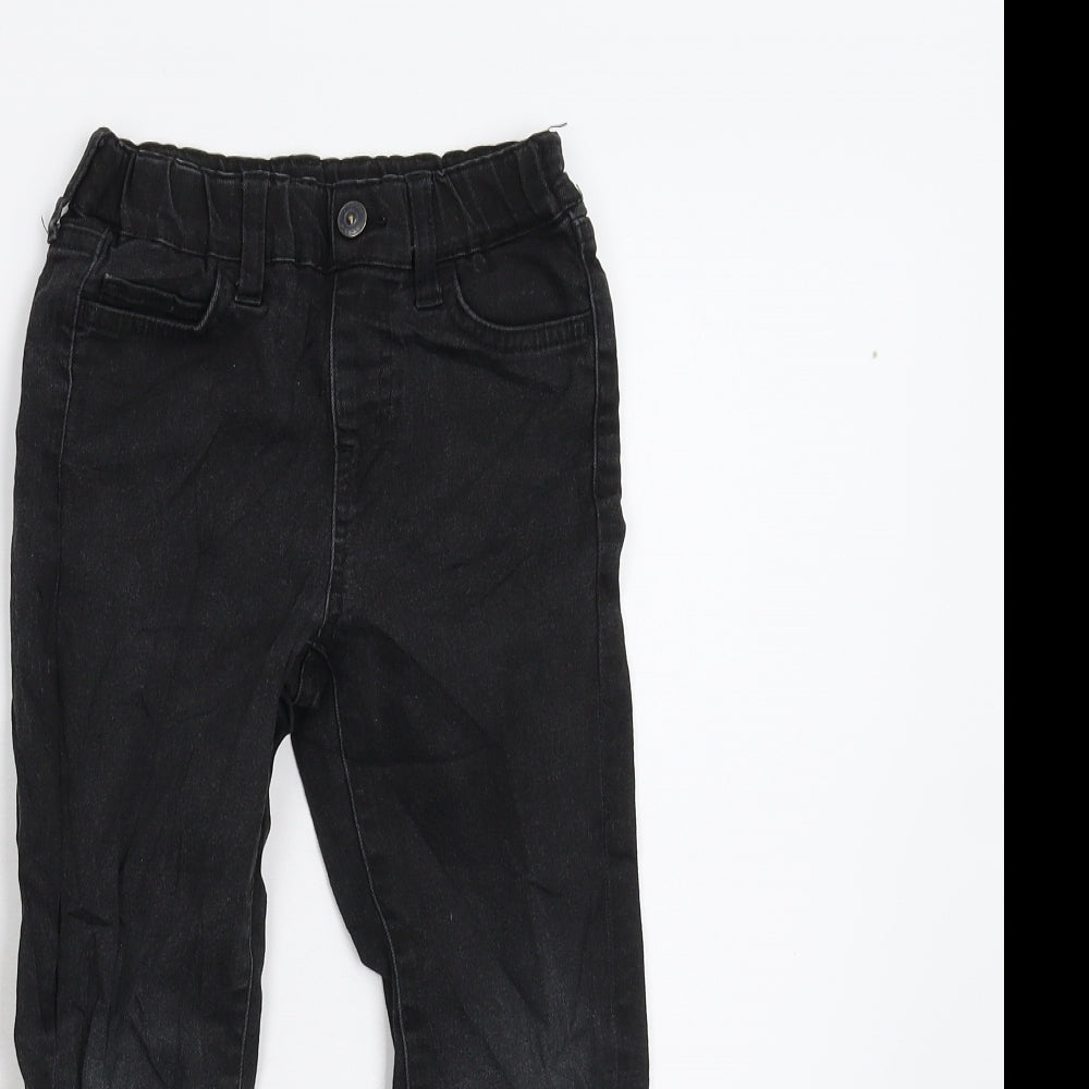 Uniqlo Boys Black  Denim Straight Jeans Size 3-4 Years