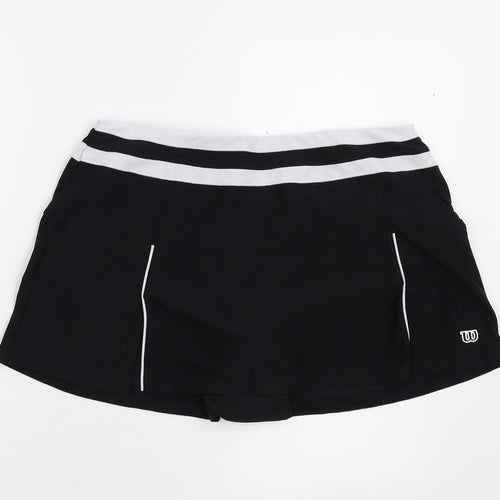 Wilson Womens Black   Athletic Shorts Size L - Skirt