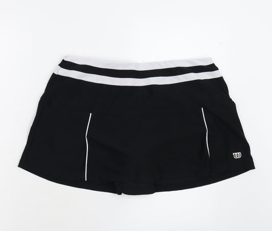 Wilson Womens Black   Athletic Shorts Size L - Skirt
