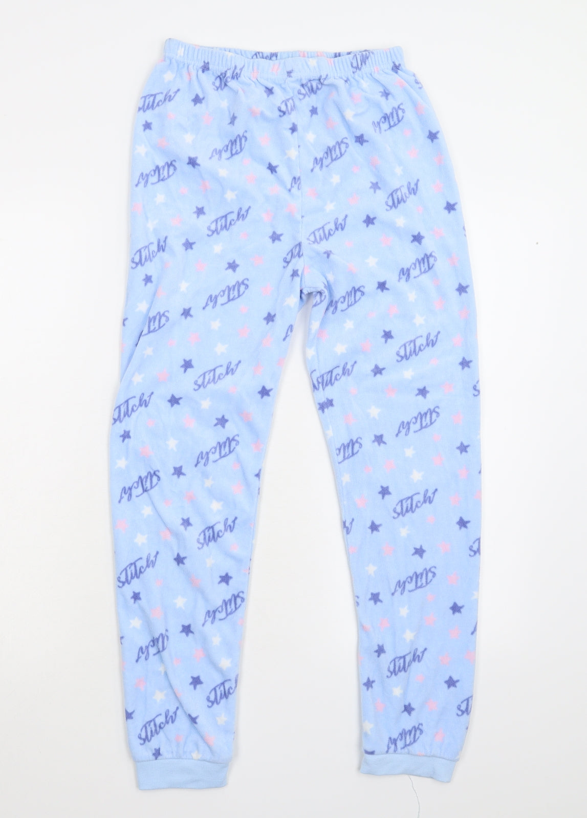 Primark Girls Blue  Fleece  Pyjama Pants Size 13-14 Years