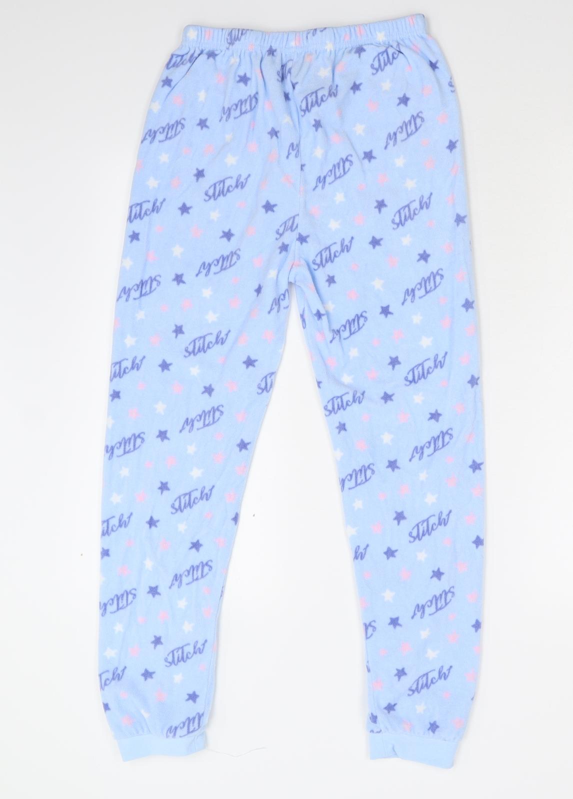 Primark Girls Blue  Fleece  Pyjama Pants Size 13-14 Years