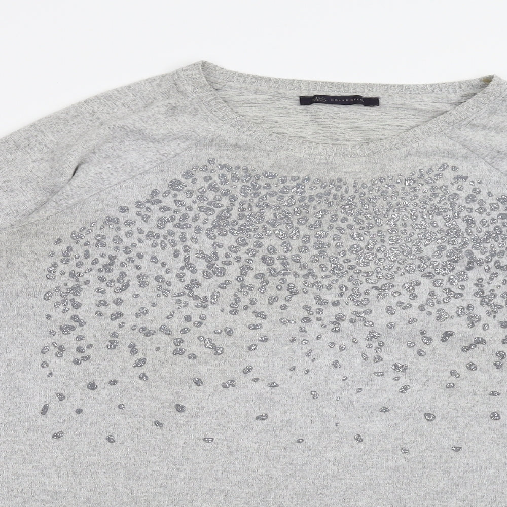 M&S Womens Grey   Basic T-Shirt Size 14