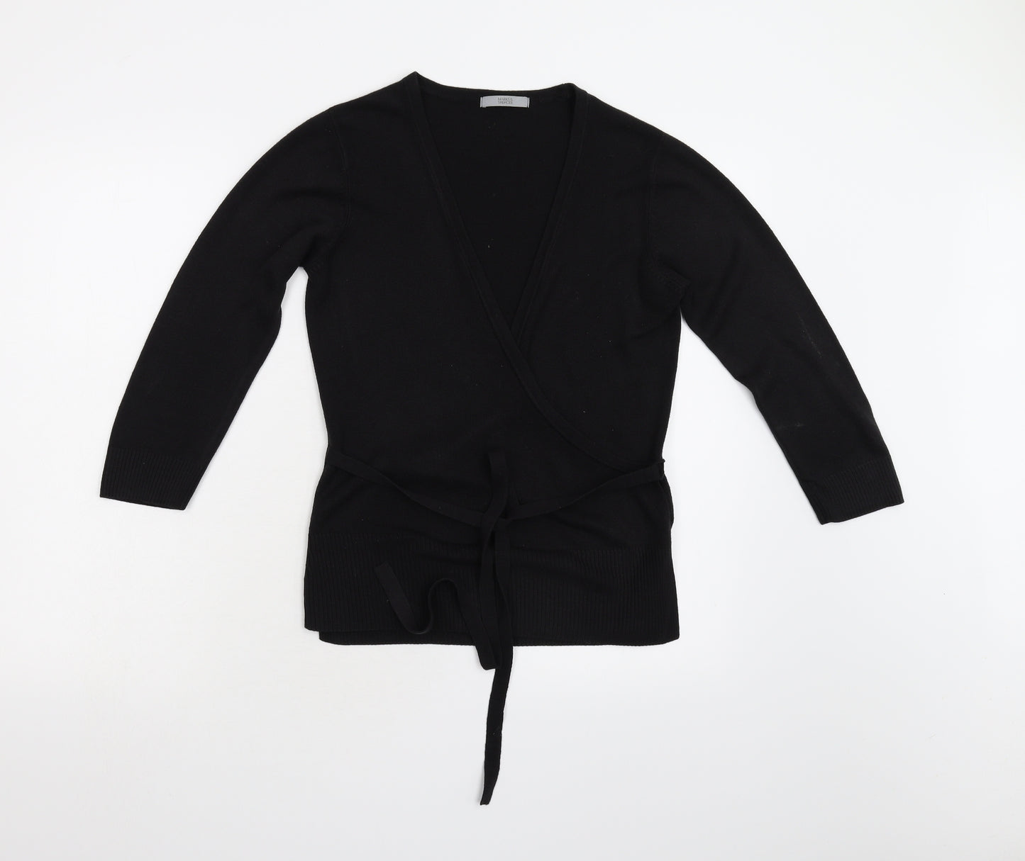 M&S Womens Black  Knit Cardigan Jumper Size 12