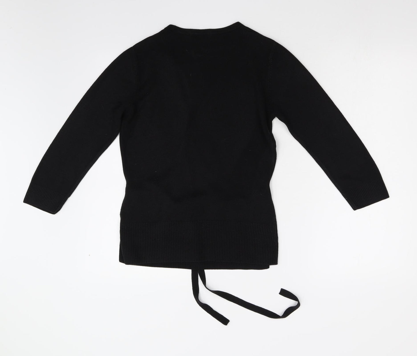 M&S Womens Black  Knit Cardigan Jumper Size 12