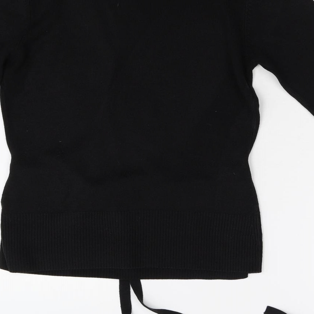 M&S Womens Black  Knit Cardigan Jumper Size 12