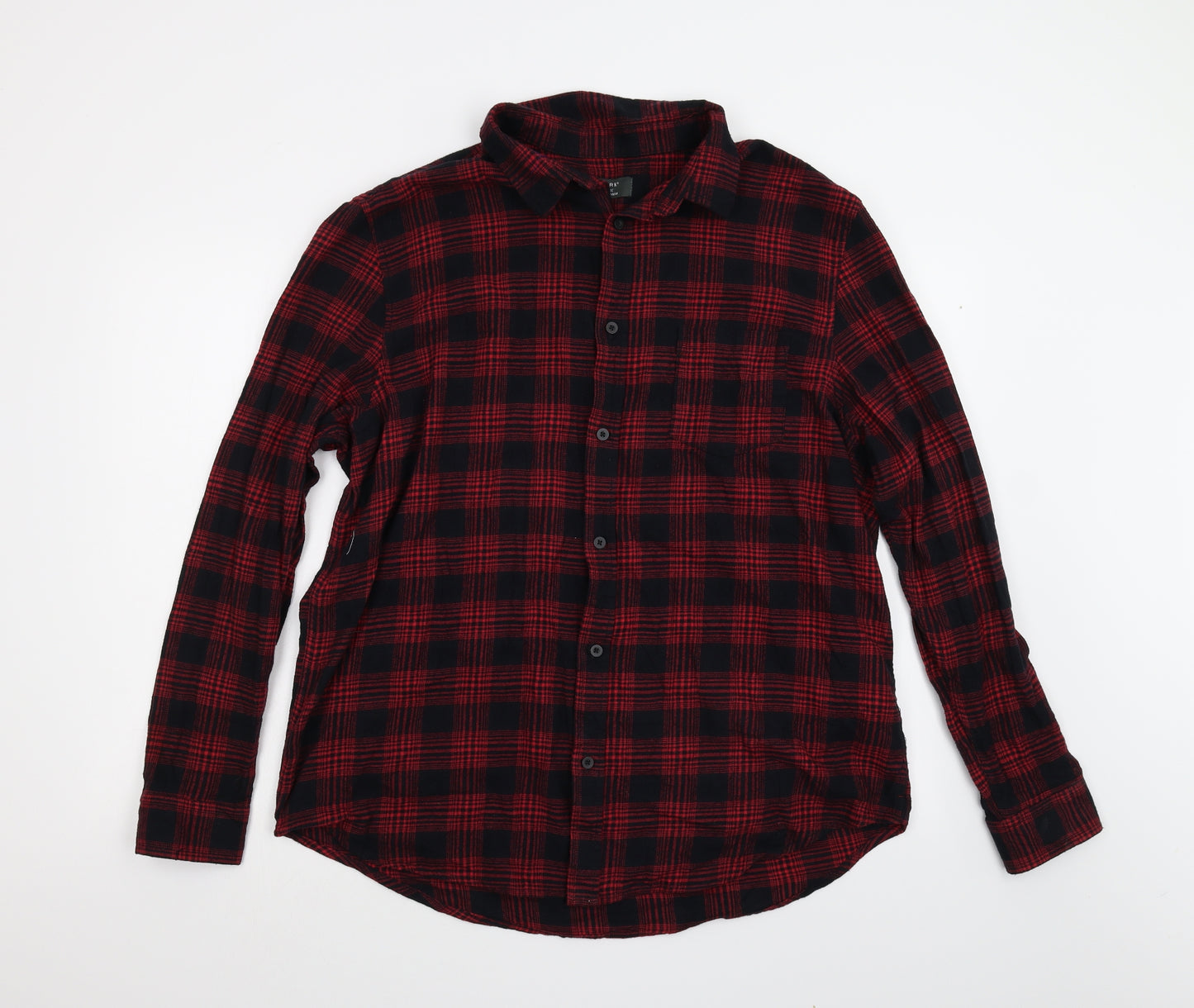 Primark Mens Red Check Flannel  Button-Up Size 2XL
