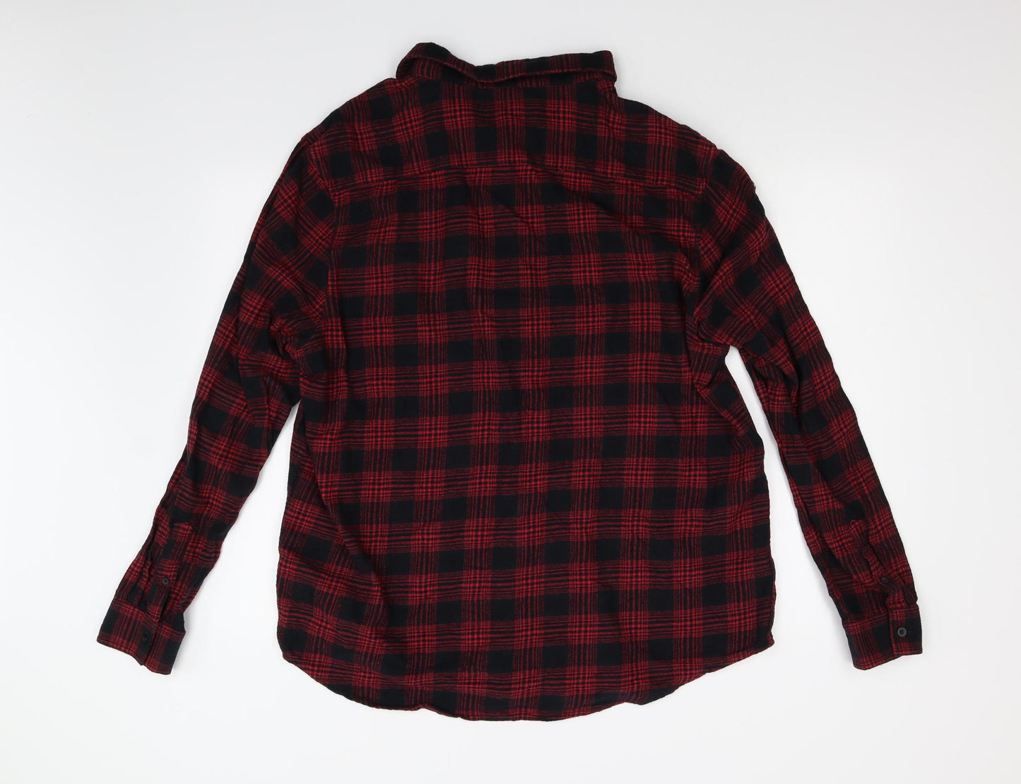 Primark Mens Red Check Flannel  Button-Up Size 2XL