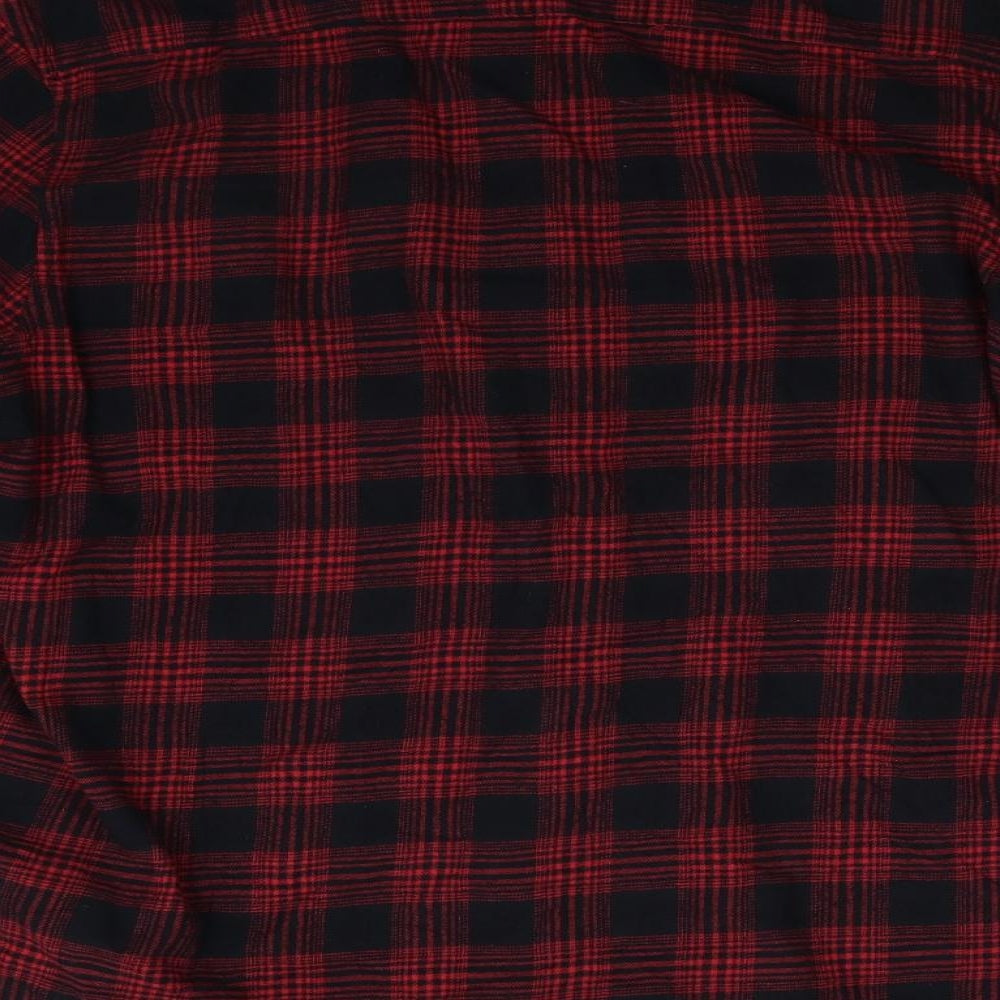 Primark Mens Red Check Flannel  Button-Up Size 2XL