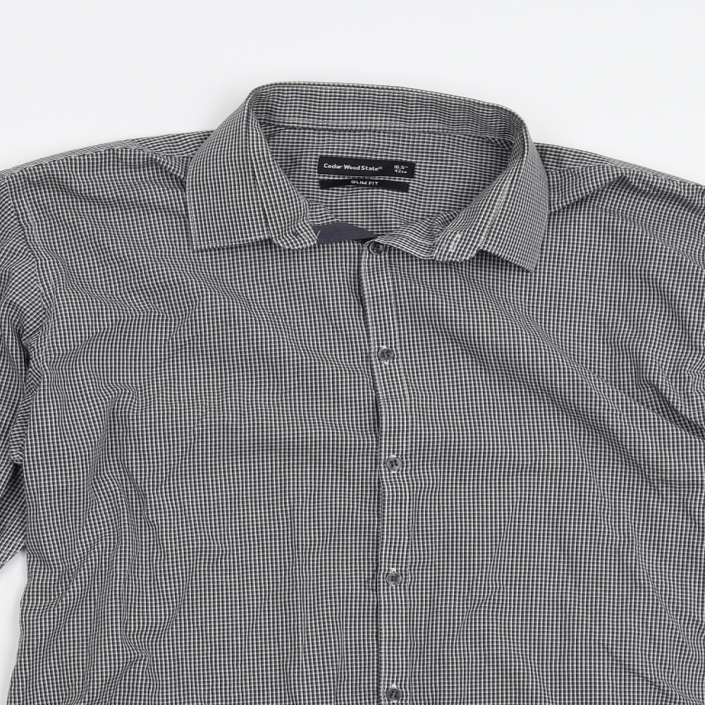 Primark Mens Black Check   Dress Shirt Size 42