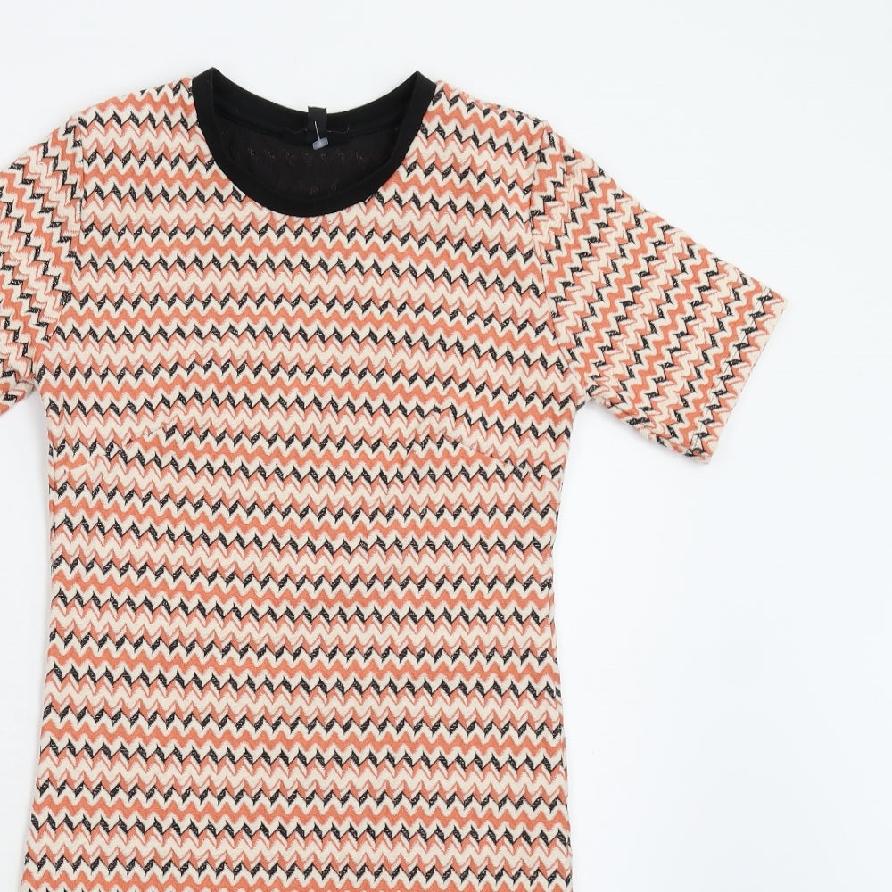 Topshop Womens Multicoloured Geometric  Slip Dress  Size 10
