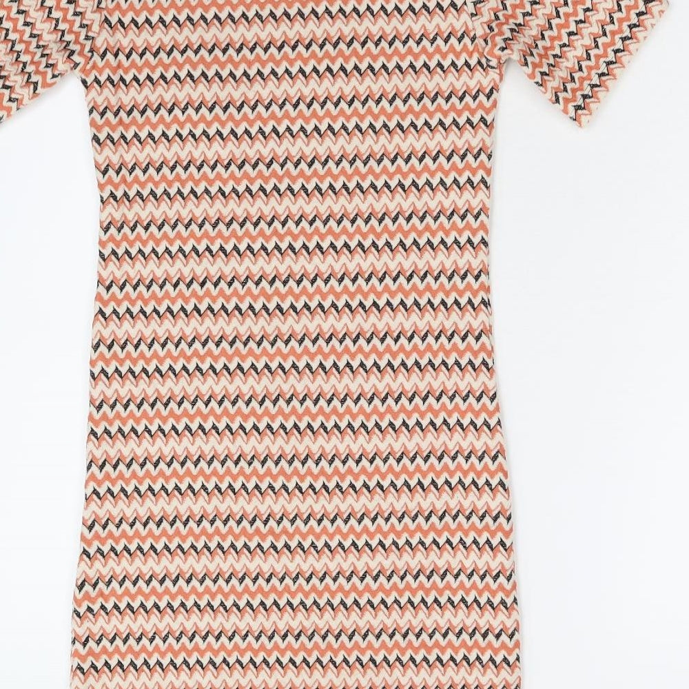 Topshop Womens Multicoloured Geometric  Slip Dress  Size 10