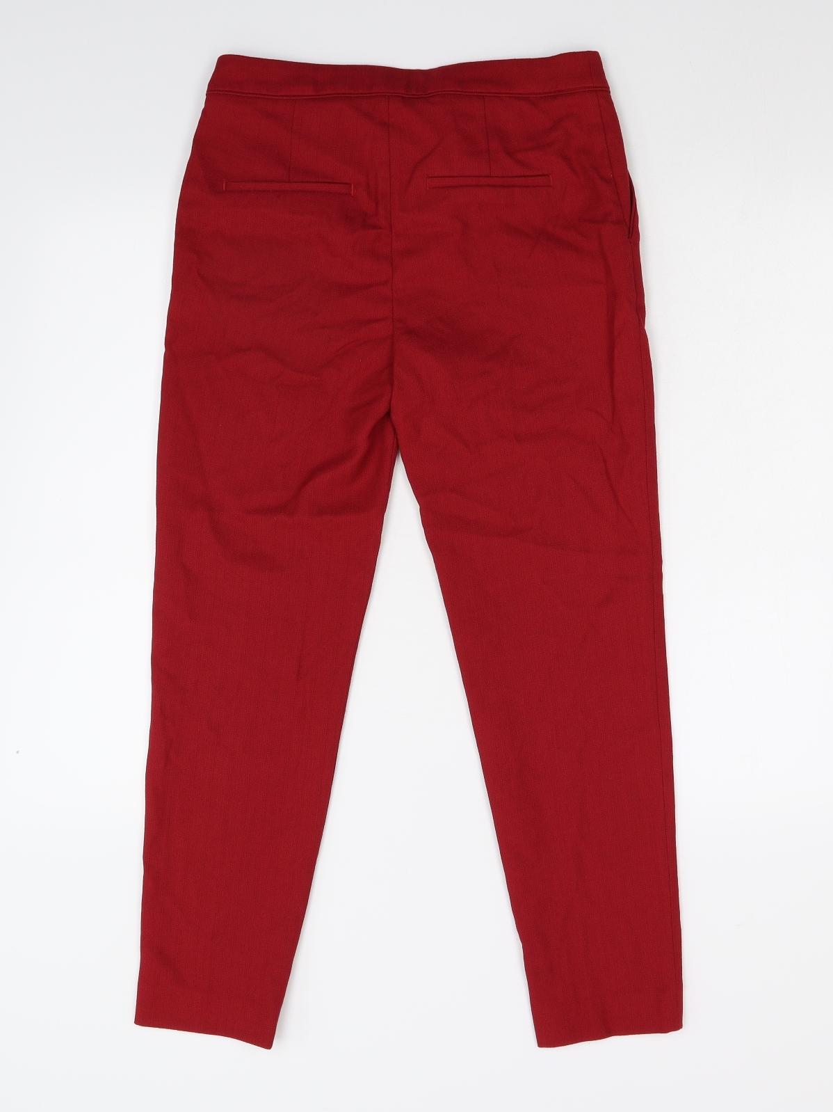 H&M Womens Red   Cropped Leggings Size 8 L26 in