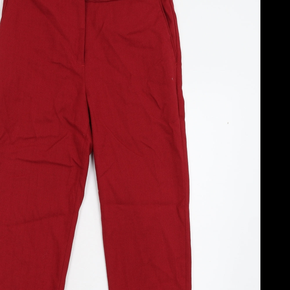 H&M Womens Red   Cropped Leggings Size 8 L26 in