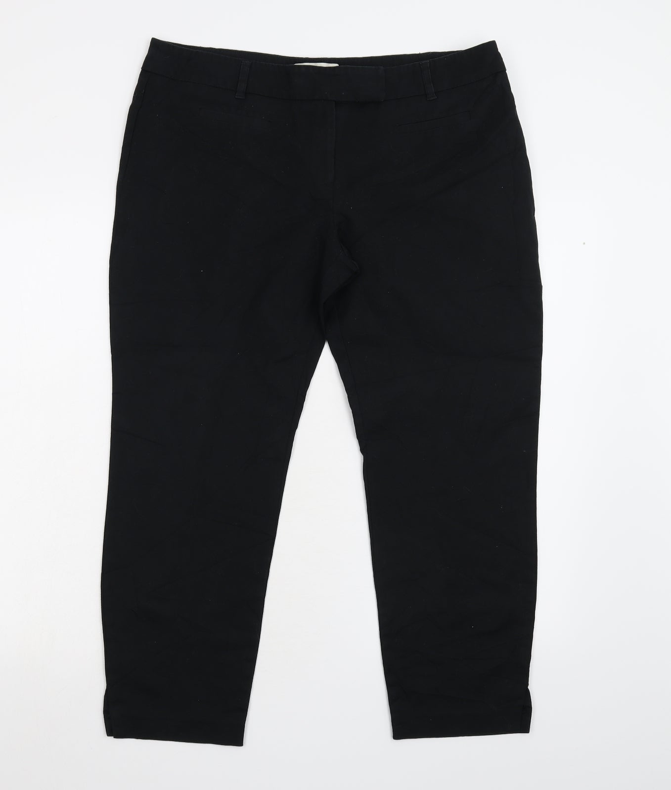 NEXT Womens Black   Cropped Trousers Size 14 L24 in
