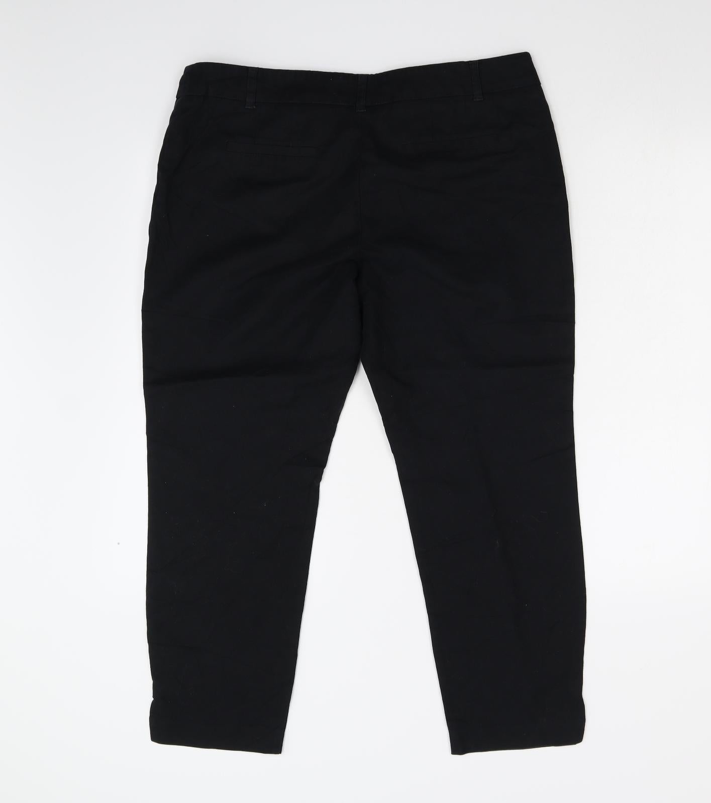 NEXT Womens Black   Cropped Trousers Size 14 L24 in
