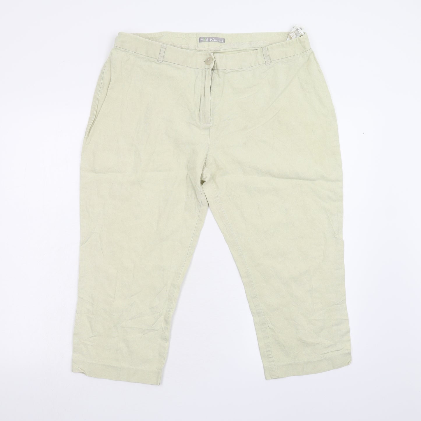 M&S Womens Yellow   Utility Shorts Size 16