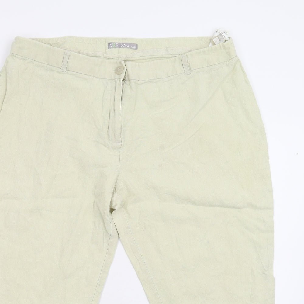M&S Womens Yellow   Utility Shorts Size 16