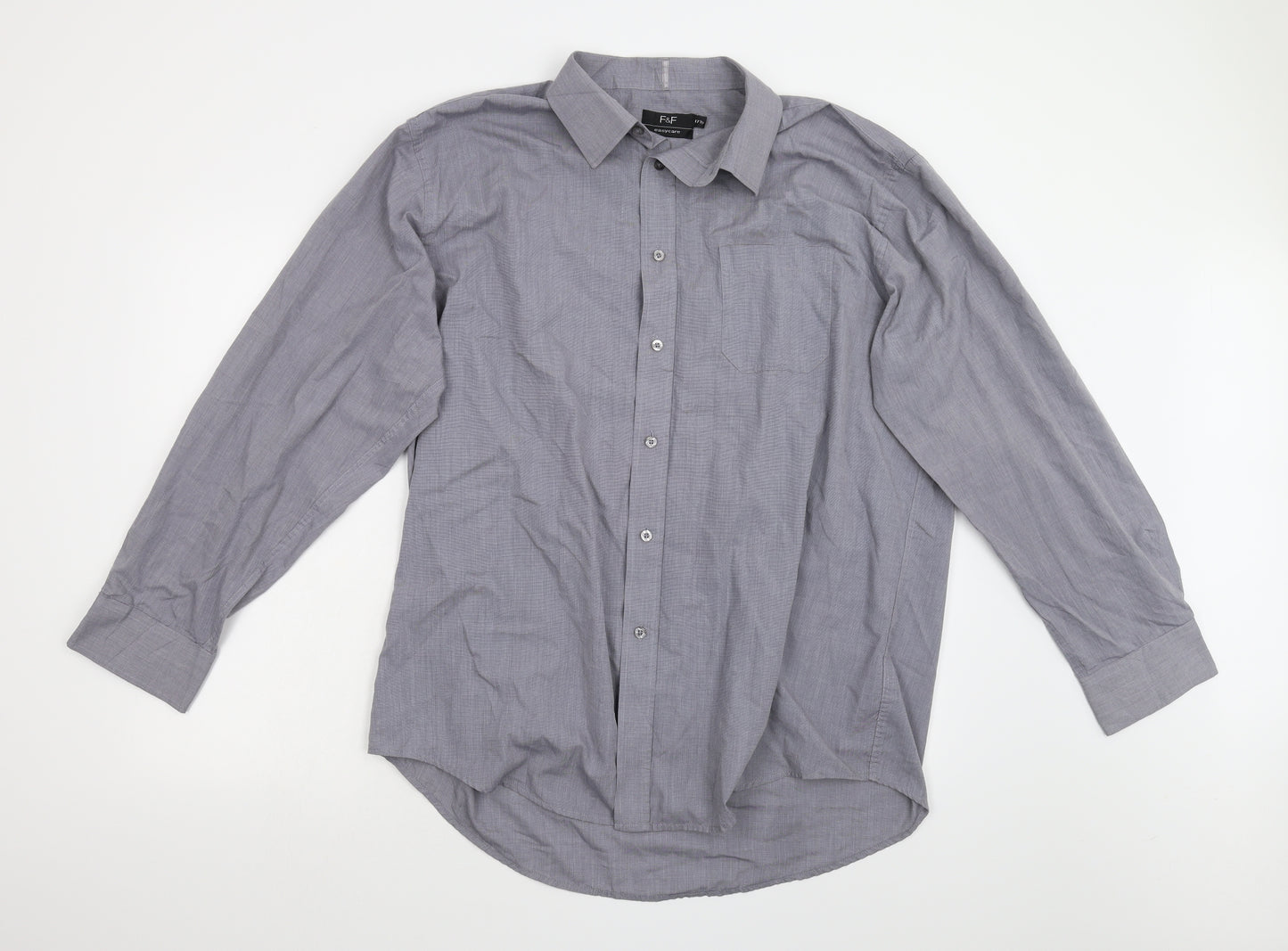 F&F Mens Grey    Dress Shirt Size 48