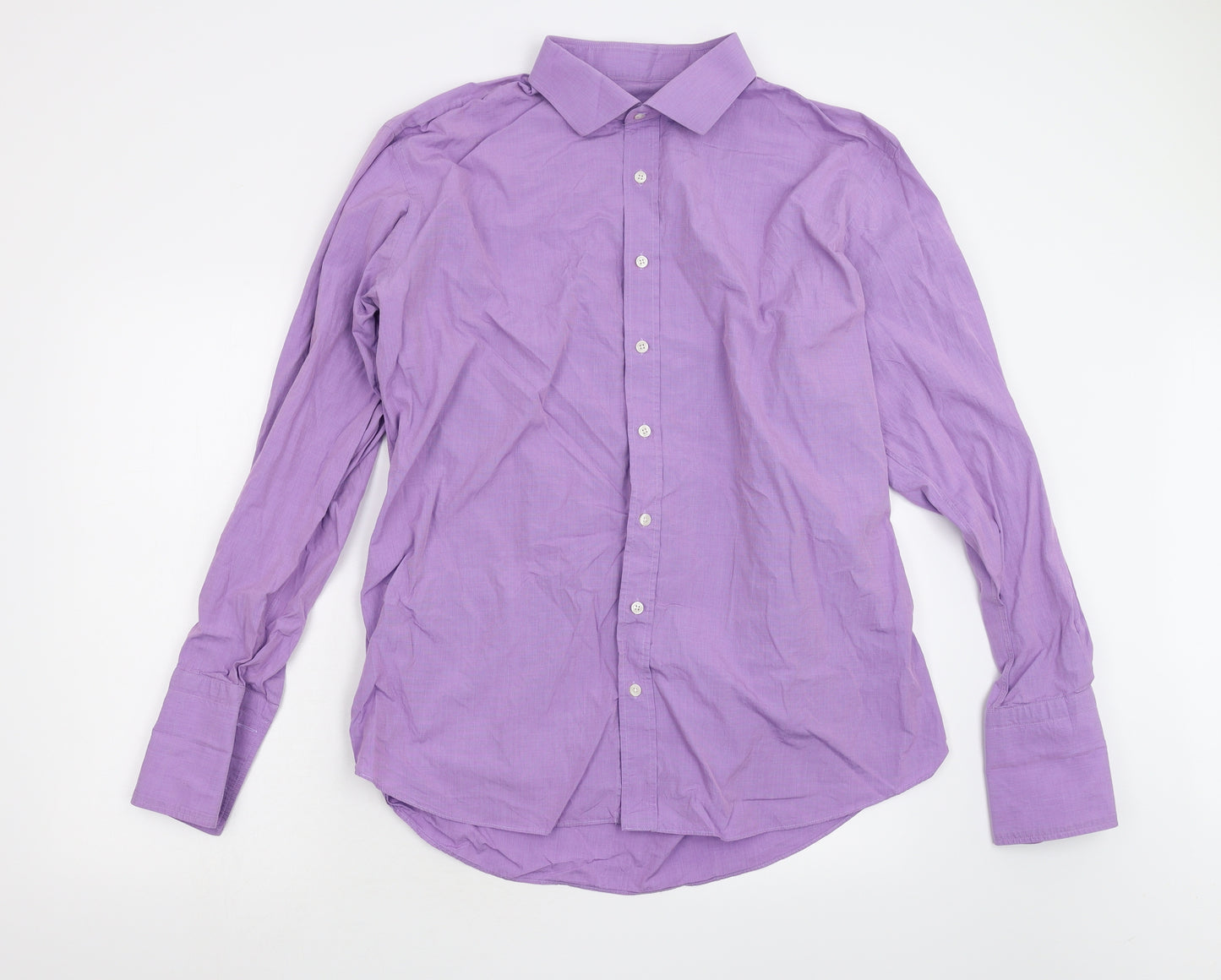 Preworn Mens Purple    Dress Shirt Size L