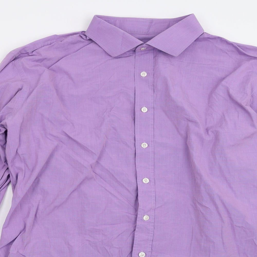 Preworn Mens Purple    Dress Shirt Size L