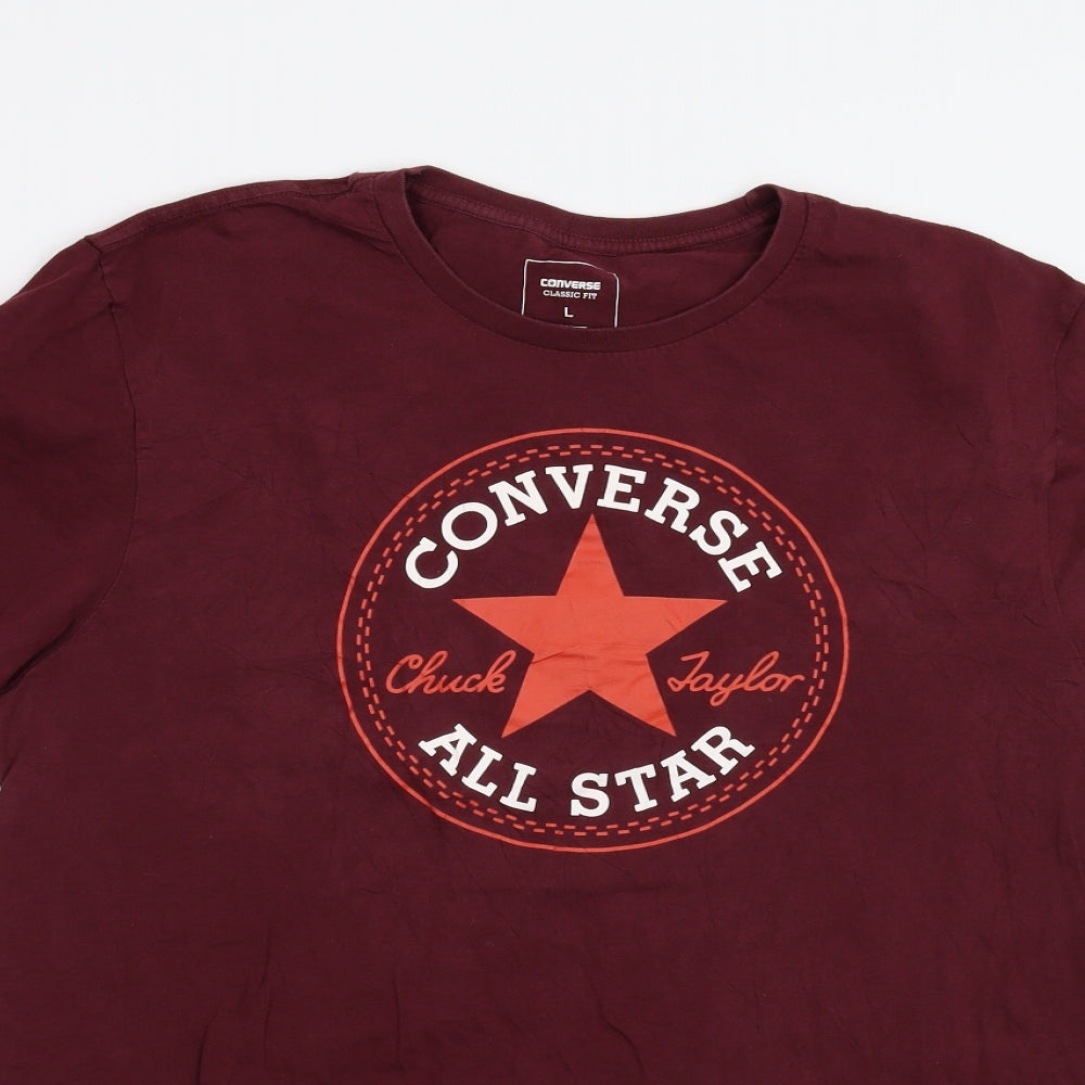 Converse Mens Red    T-Shirt Size L
