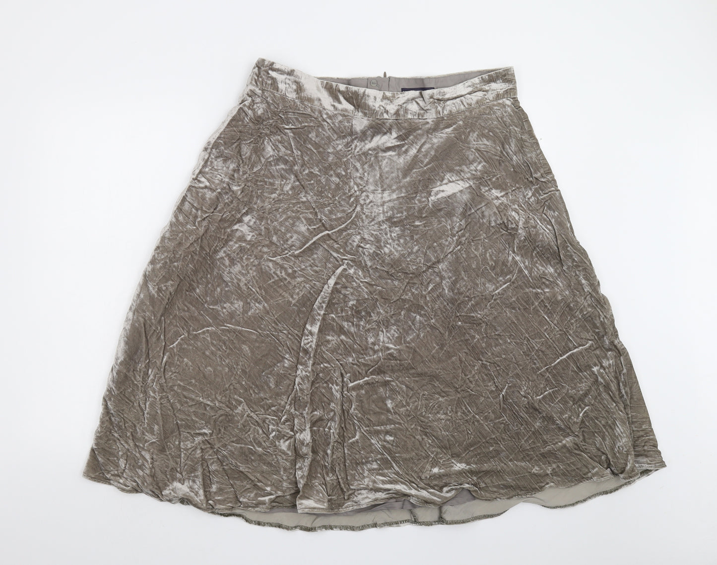 M&S Womens Beige  Velour A-Line Skirt Size 18