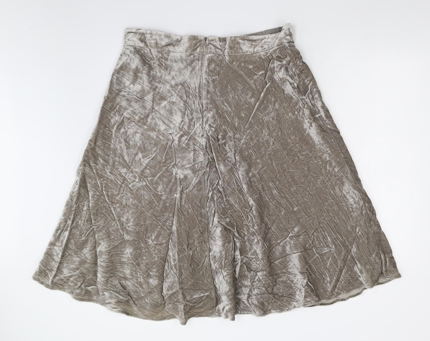 M&S Womens Beige  Velour A-Line Skirt Size 18