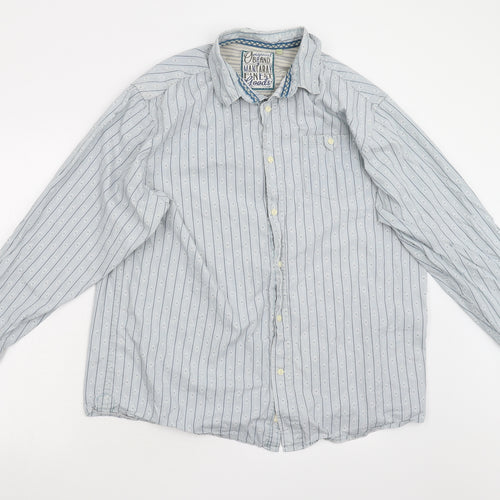Original Brand Mens Blue Striped   Button-Up Size L