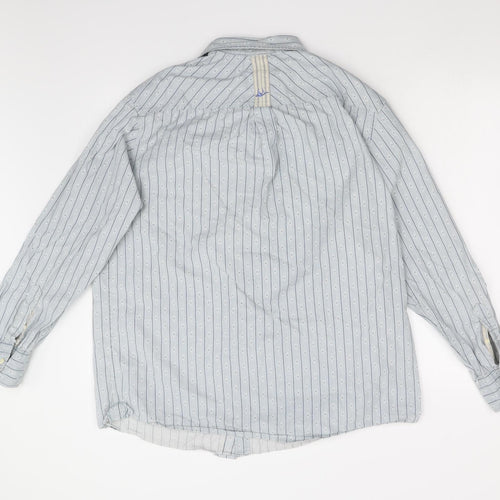 Original Brand Mens Blue Striped   Button-Up Size L