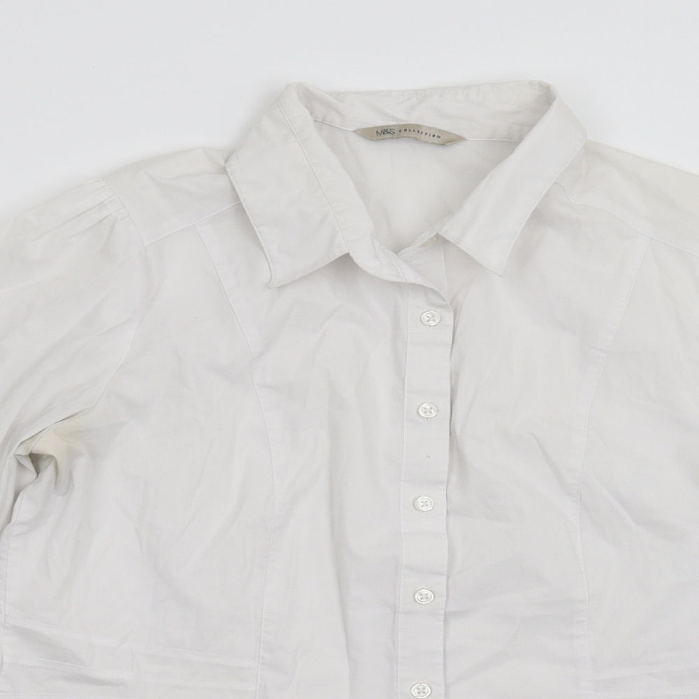 M&S Womens White   Basic Blouse Size 14