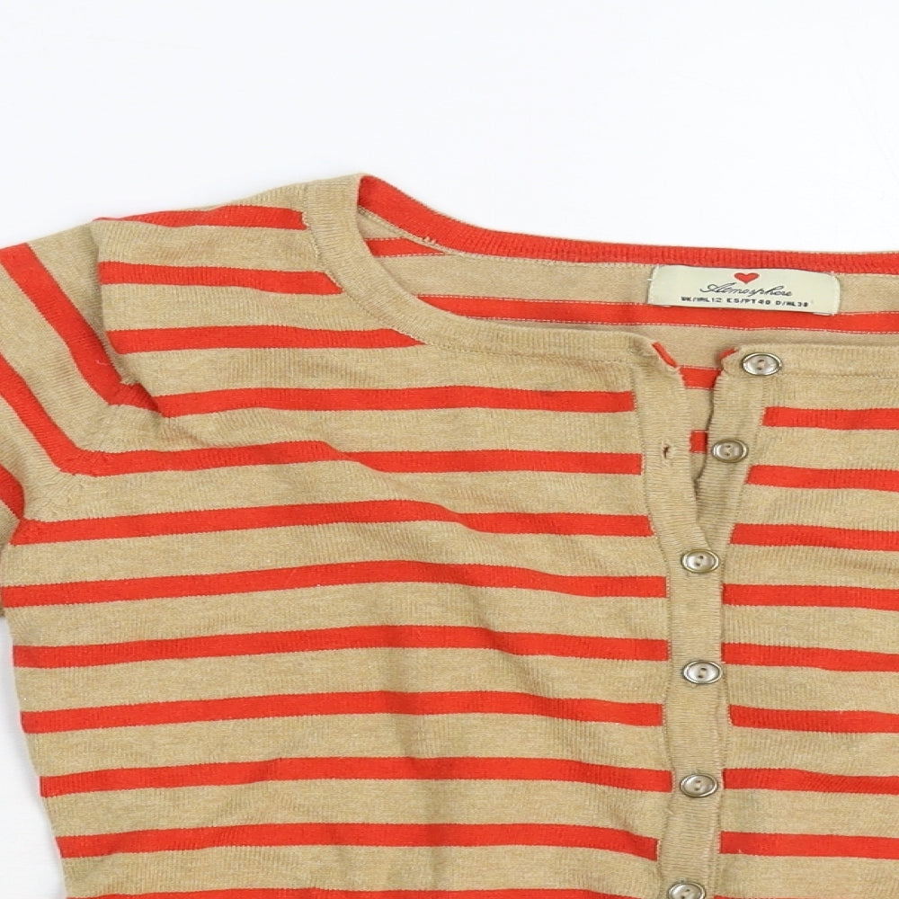 Primark Womens Multicoloured Striped Knit Cardigan Jumper Size 12