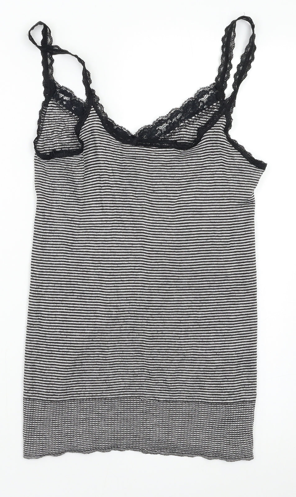 M&S Womens Black Striped  Camisole Tank Size 16