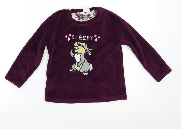 Disney Girls Purple Top Pyjama Top Size 3-4 Years - Sleepy