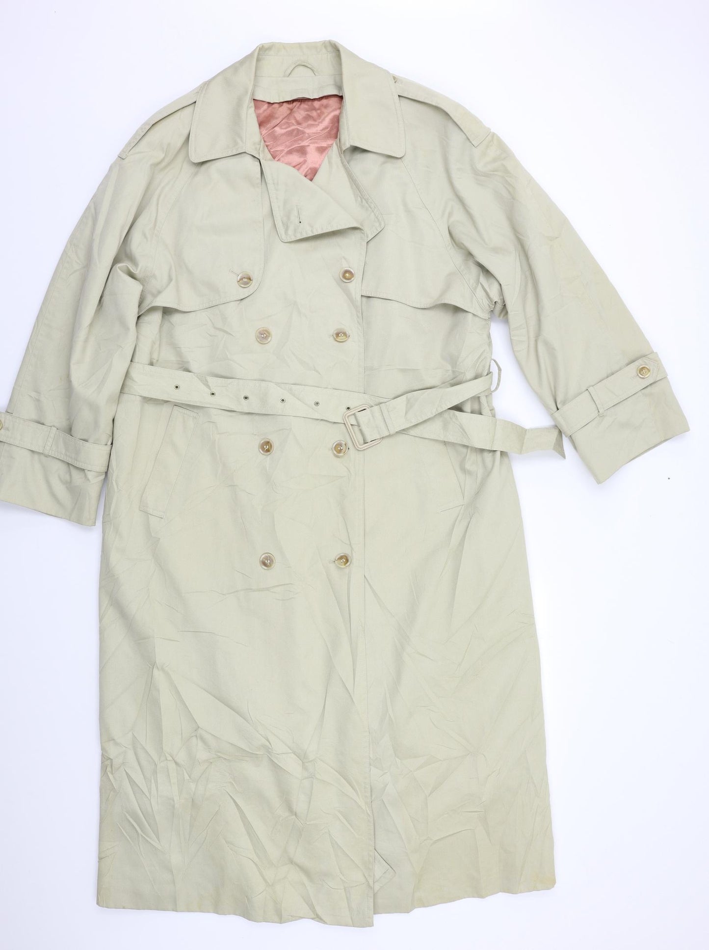 The Royale Collection Womens Beige   Trench Coat Coat Size L