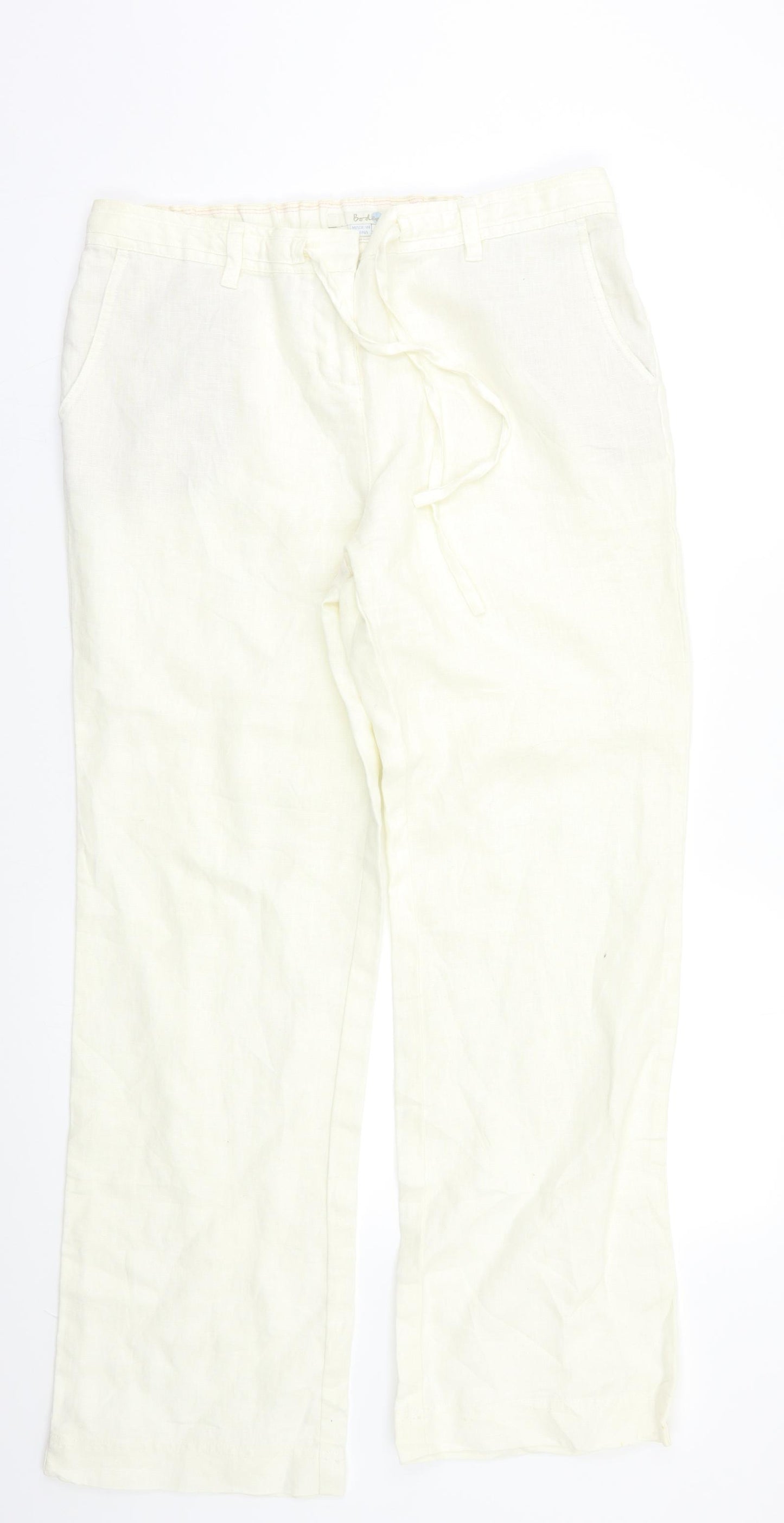 Boden Womens White   Trousers  Size 14 L30 in
