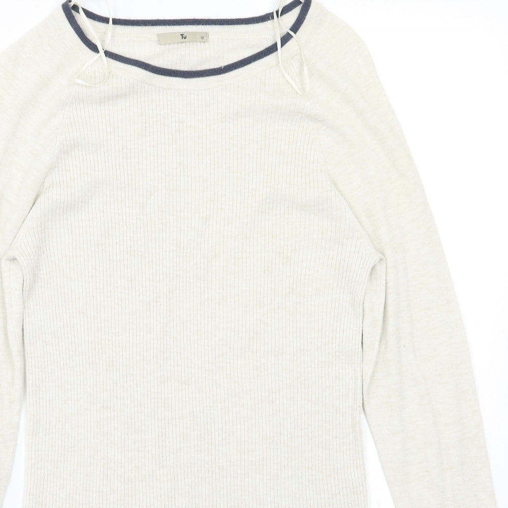 TU Womens White   Pullover Jumper Size 12