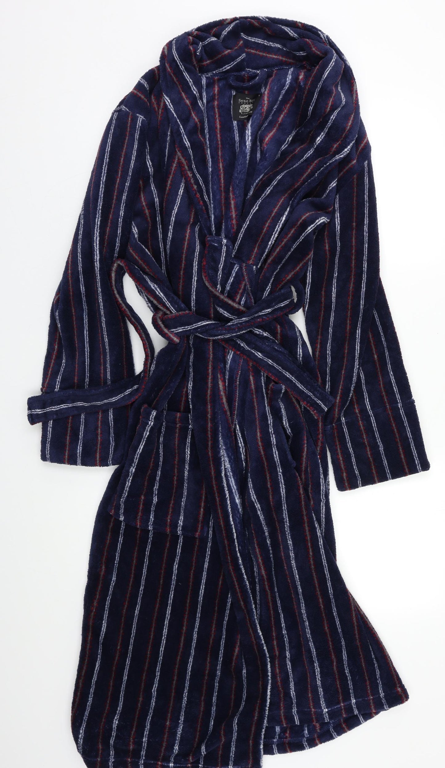 Savile Row Mens Blue Solid   Robe Size S