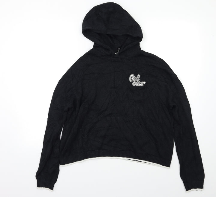 H&M Womens Black Pullover Hoodie Size M