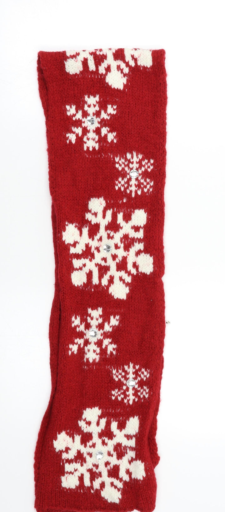 Preworn Unisex Red Geometric Scarf - Chrismtas