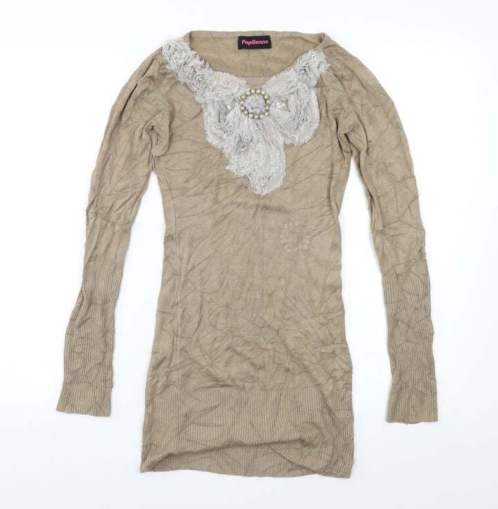 TU Womens Beige Pullover Jumper Size S