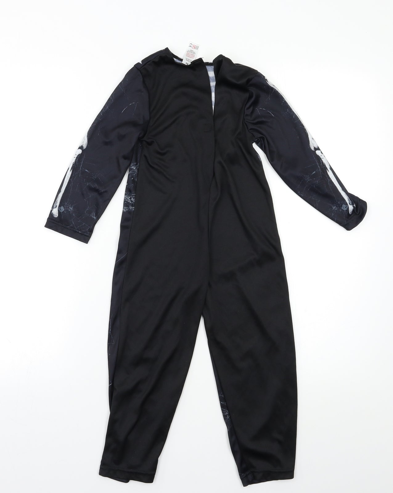 Preworn Boys Black Geometric   Bodysuit Size 5-6 Years  - Skeleton Fancy Dress