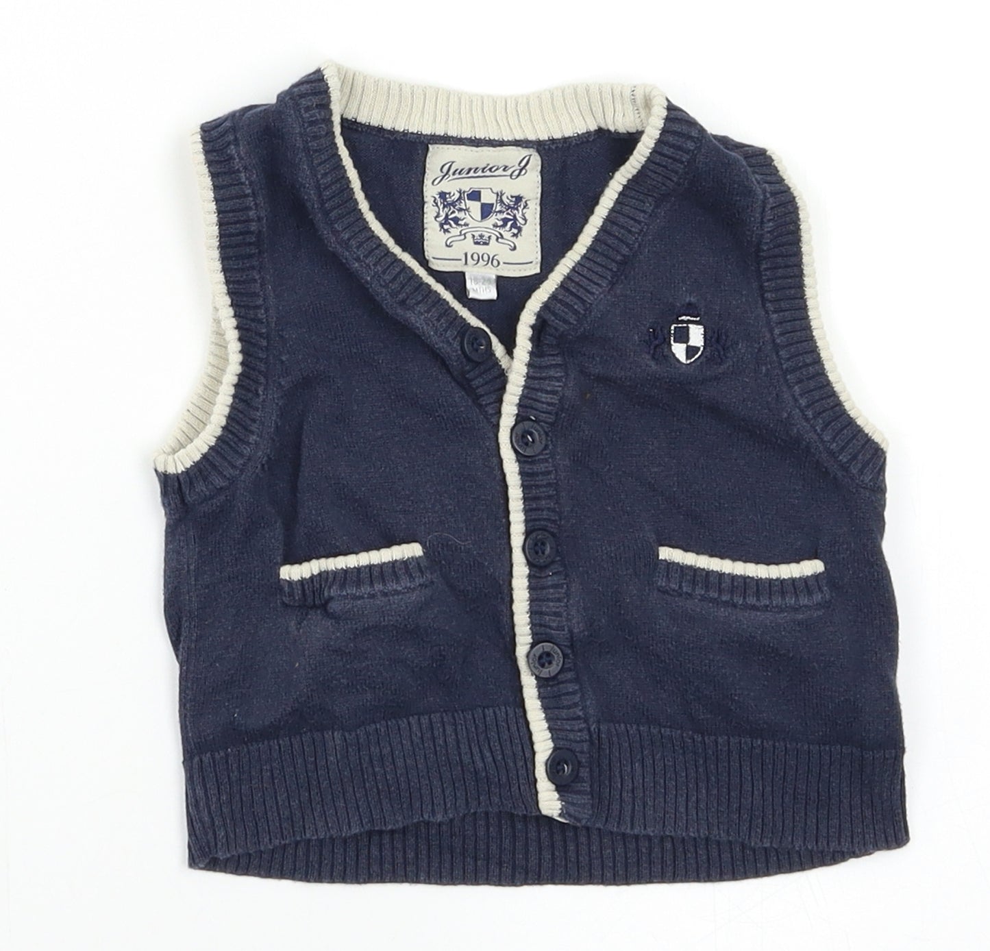 Junior J Baby Blue   Vest Jumper Size 18-24 Months
